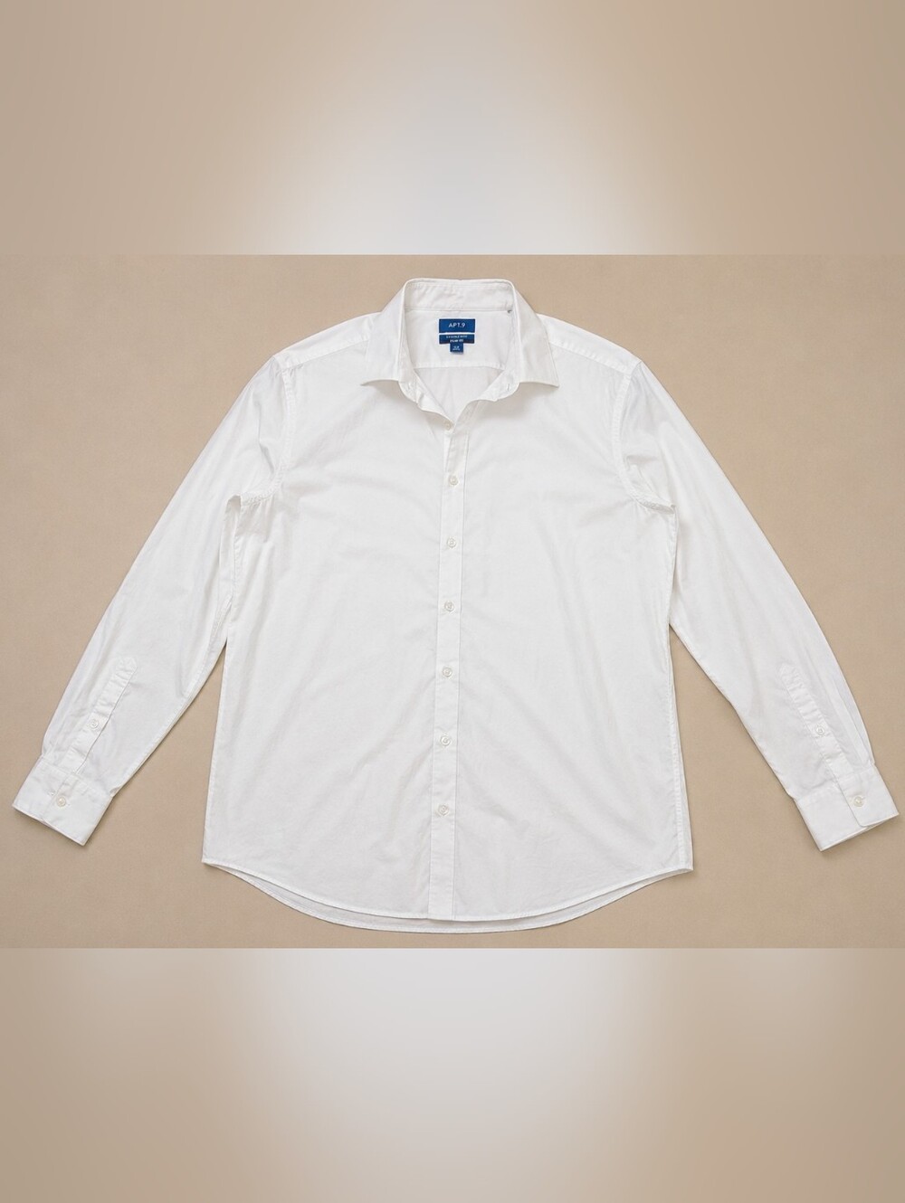 APT. 9 Premier Flex Slim Fit White Button Down Dress Shirt XL 17-17.5 34/35
